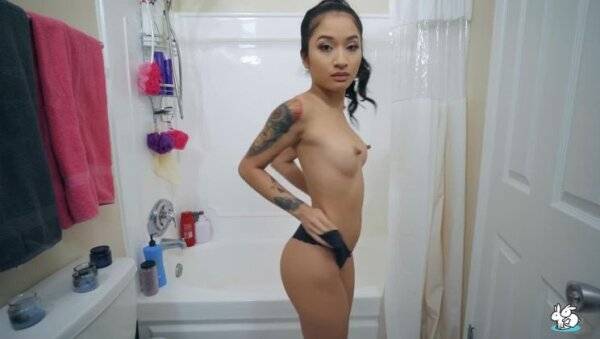 Sexy Asian Strips And Masturbates In Shower With Dildo on girlsasian.one