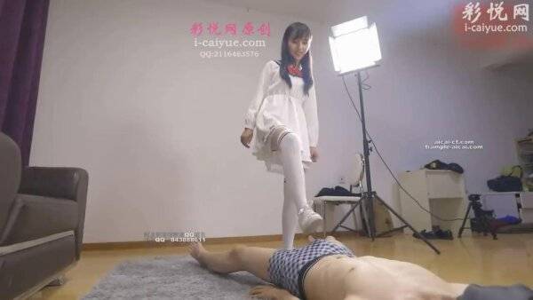Tiny Asian enjoys BDSM and playing with her male slave - China on girlsasian.one